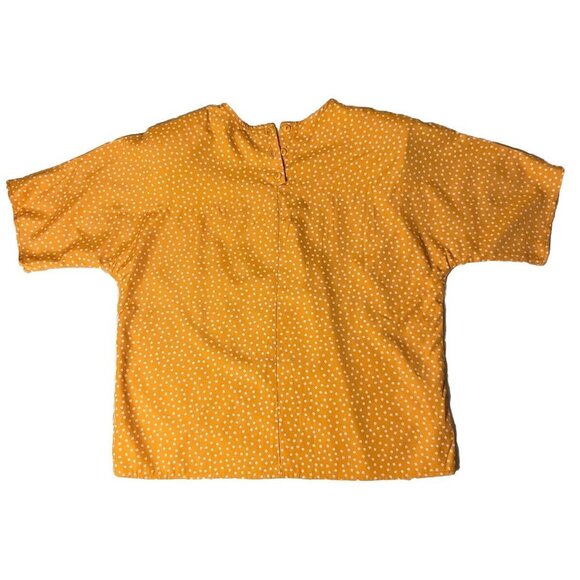 Vintage 90s Women Sm Shirt Med Shorts Coordinates Mango Yellow Polka Dot Summer - Picture 3 of 12